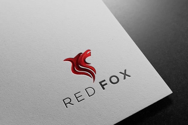 Maquete de logotipo em papel branco