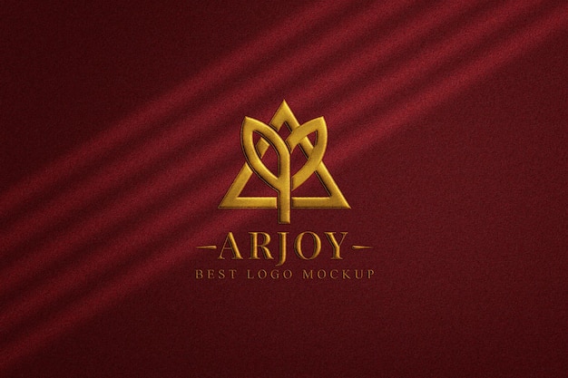 Maquete de logotipo em relevo de ouro de luxo