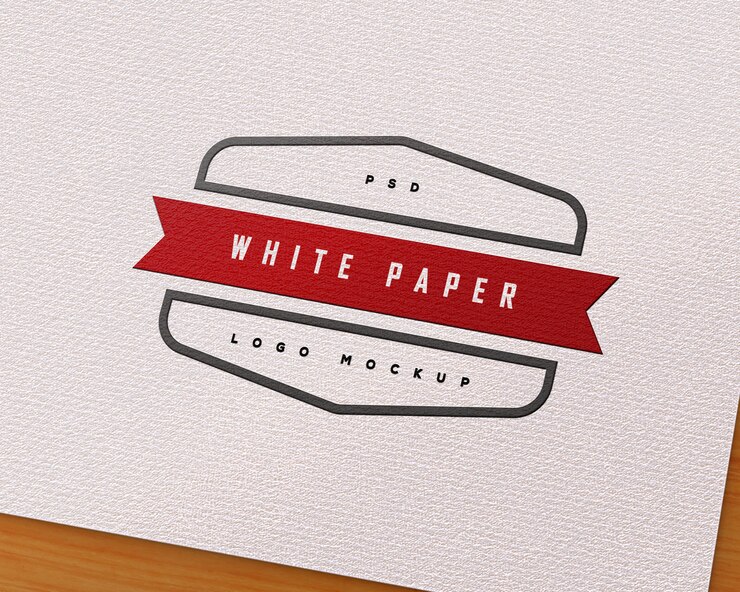 PSD maquete de logotipo em relevo em papel branco