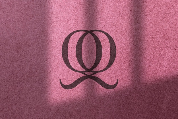 Maquete de logotipo em textura de fundo com sobreposição de sombra