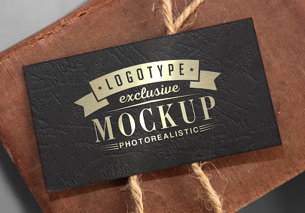 PSD maquete de logotipo fotorrealista em estilo vintage