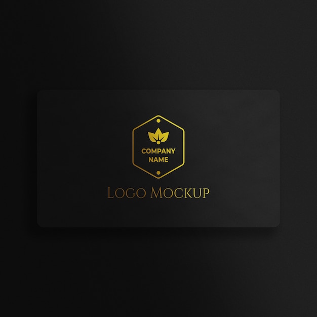 Maquete de logotipo luxuoso com textura dourada