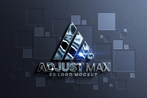 Maquete de logotipo metálico de luxo 3d