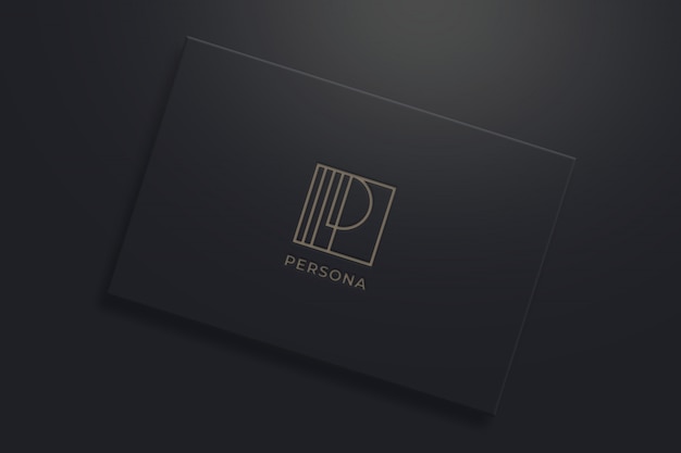 PSD maquete de logotipo minimalista no cartão preto