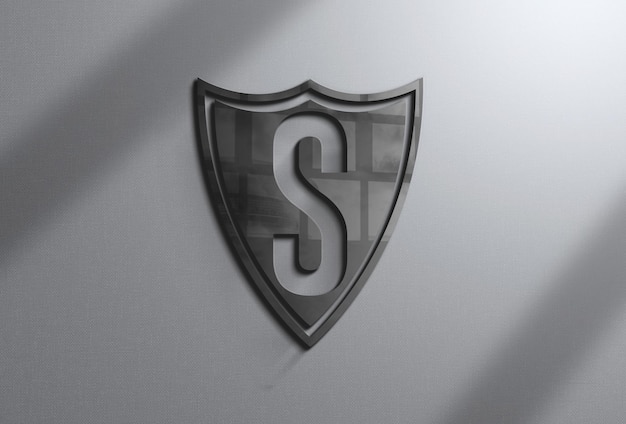 maquete de logotipo realista na parede