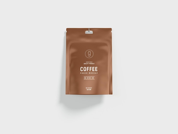 PSD maquete de marca de bolsa de café em folha brilhante