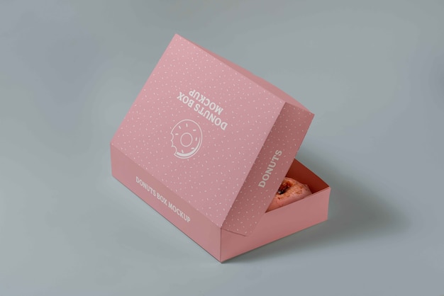 Maquete de marca de caixa de rosquinhas de estúdio