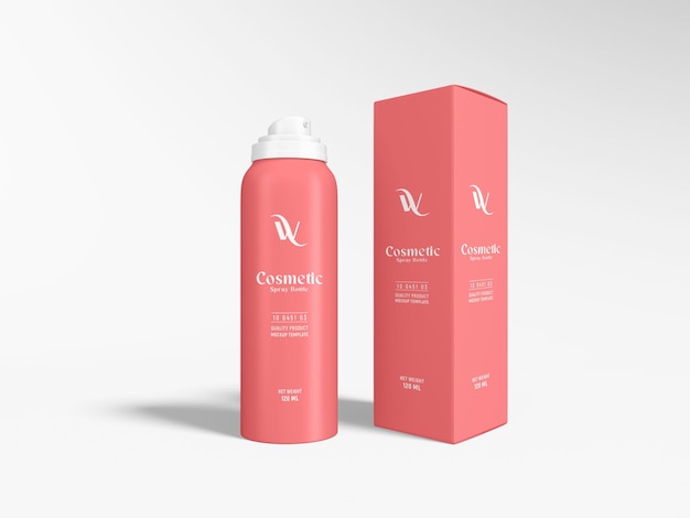 Maquete de marca de frasco de spray cosmético