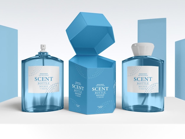 Maquete de marca de garrafa de perfume de luxo