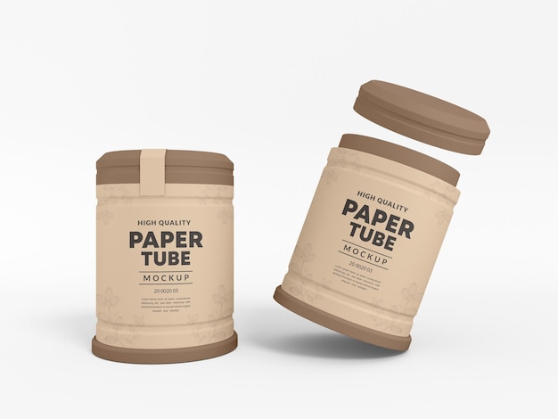 Maquete de marca de tubo de papel Kraft