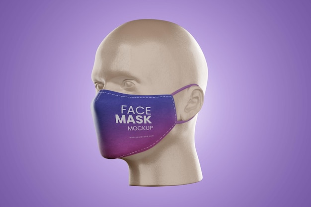 PSD maquete de máscara facial médica isolada premium psd