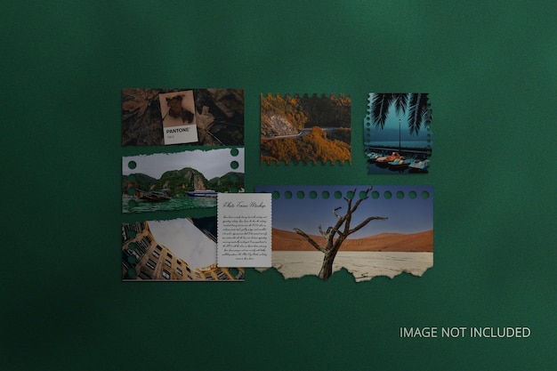 Maquete de moldura de foto com arquivo PSD de renderização 3d de papel