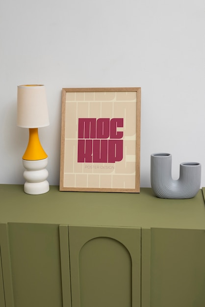 Maquete de moldura em estilo interior pós-moderno