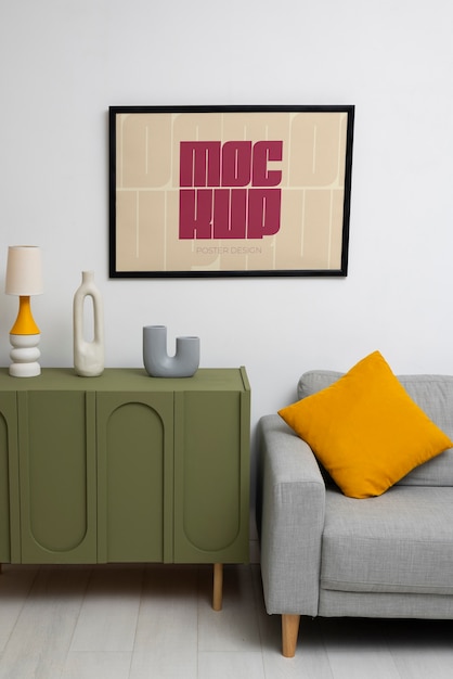 Maquete de moldura em estilo interior pós-moderno