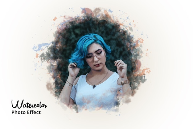 Maquete de molduras para fotos em aquarela PSD Premium