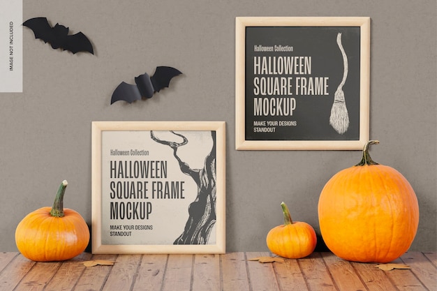 Maquete de molduras quadradas de Halloween