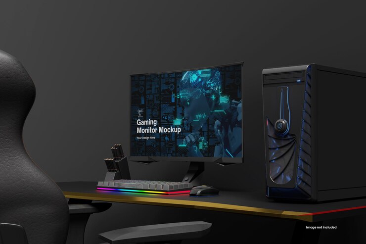 PSD maquete de monitor de jogos