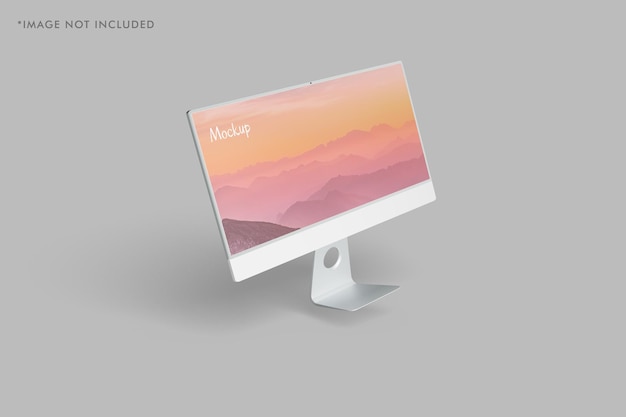 Maquete de monitor de PC minimalista