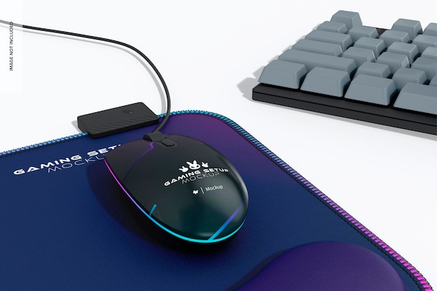 Maquete de mouse para jogos com teclado