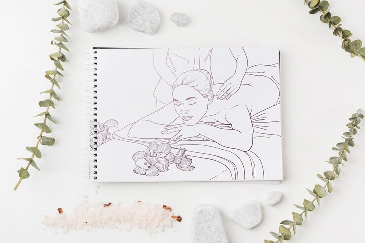 PSD maquete de notebook com conceito de spa