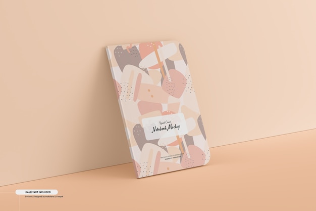 Maquete de notebook de canto redondo