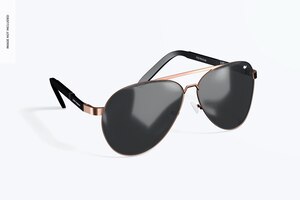 PSD maquete de óculos de sol de aviador