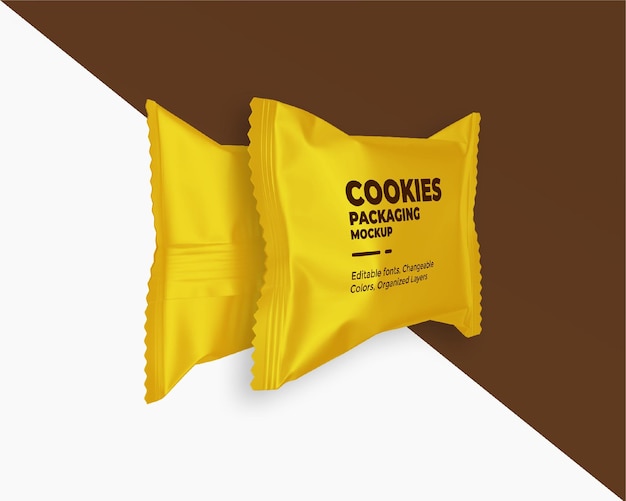 Maquete de pacote de biscoitos maquete de pacote de comida maquete de pacote de chocolate