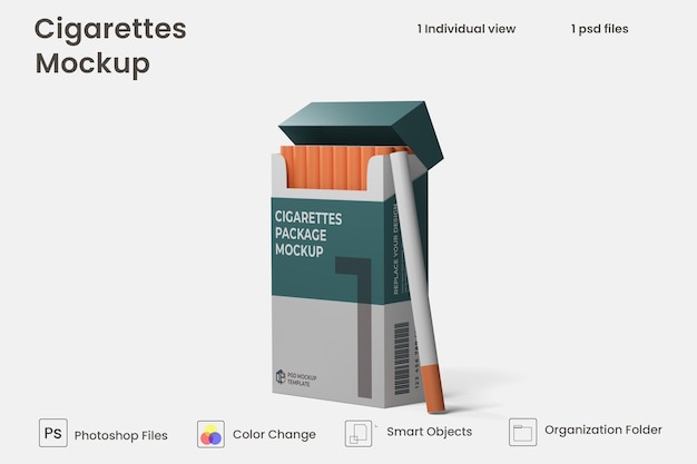 PSD maquete de pacote de cigarros psd premium