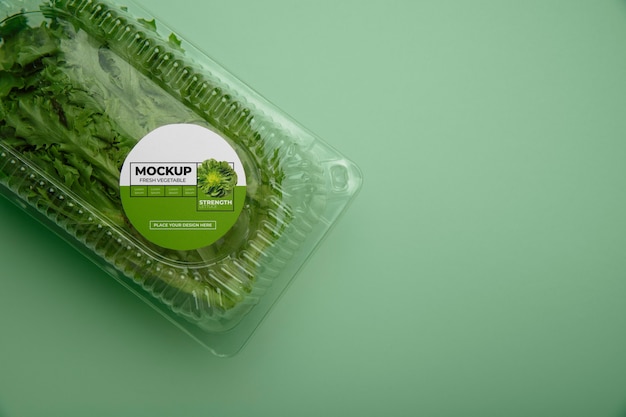 PSD maquete de pacote de plástico vegetal