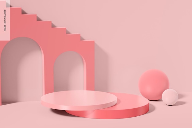 Maquete de Palco Arqueado Rosa Brilhante, Perspectiva