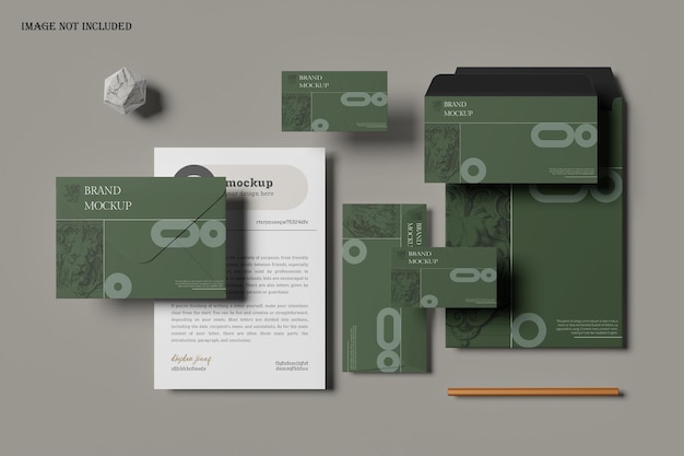 Maquete de papelaria corporativa mínima