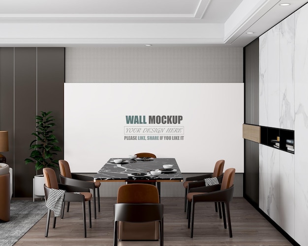 Maquete de parede de sala de jantar de design moderno