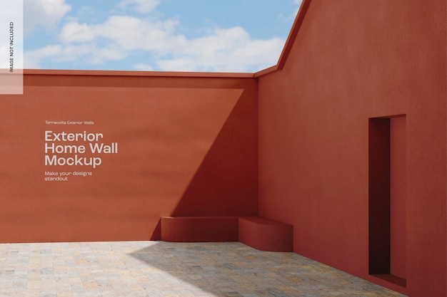 Maquete de parede externa de casa, perspectiva