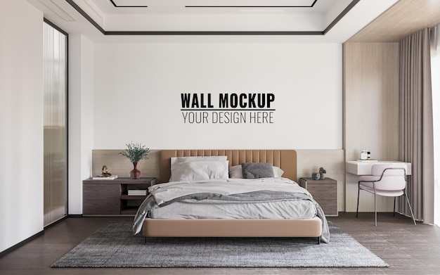 Maquete de parede interna do quarto, renderização em 3d