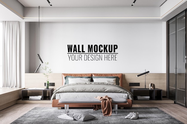 Maquete de parede interna do quarto, renderização em 3D