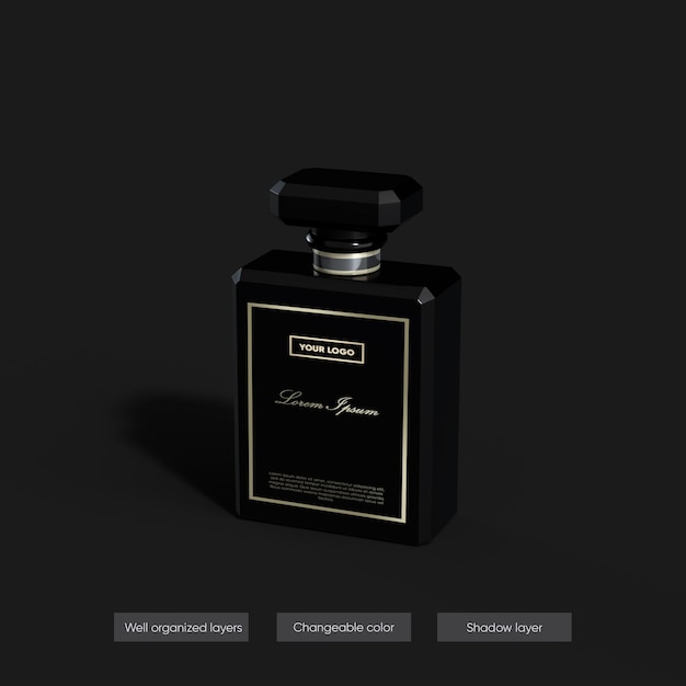 Maquete de perfume em design de renderização 3D