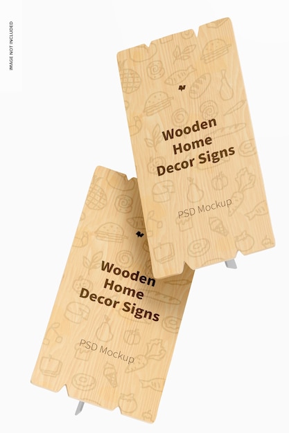 Maquete de placas de madeira para decoração de casa, flutuante