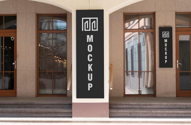 Maquete de placas de negócios da cidade