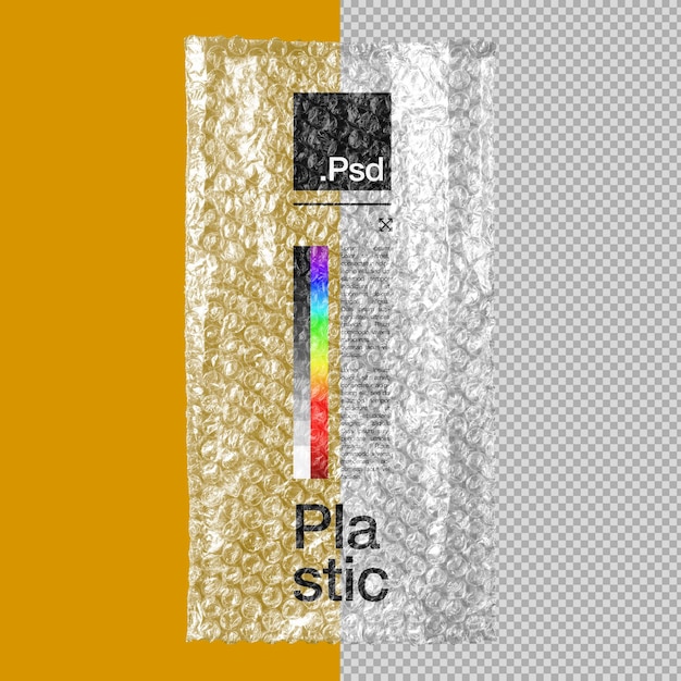 PSD maquete de plástico transparente realista