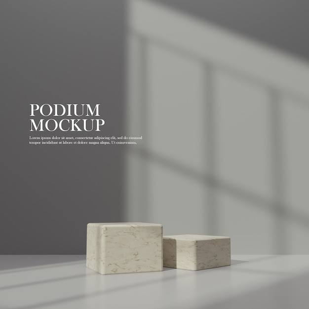 Maquete de pódio 3D com efeito de sobreposição de sombra para o produto