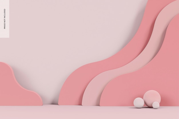 Maquete de Pódio Rosa Irregular