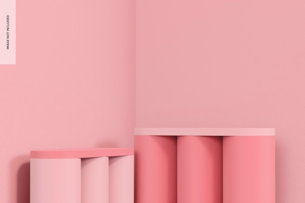 Maquete de Pódios Rosa Multi Base