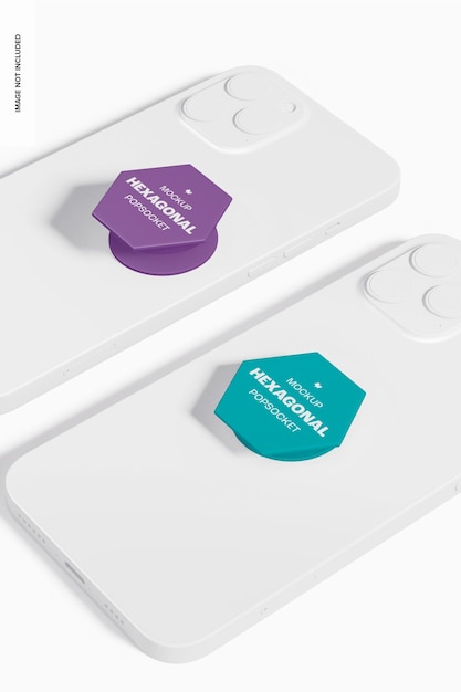 Maquete de Popsockets Hexagonal, Perspectiva