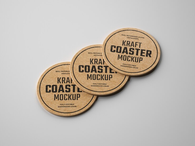 Maquete de porta copos de bebidas Kraft