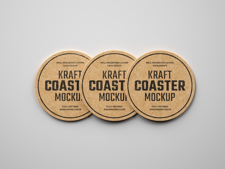 Maquete de porta copos de bebidas Kraft