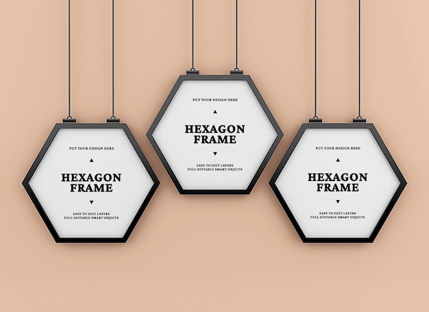 PSD maquete de pôster hexagonal