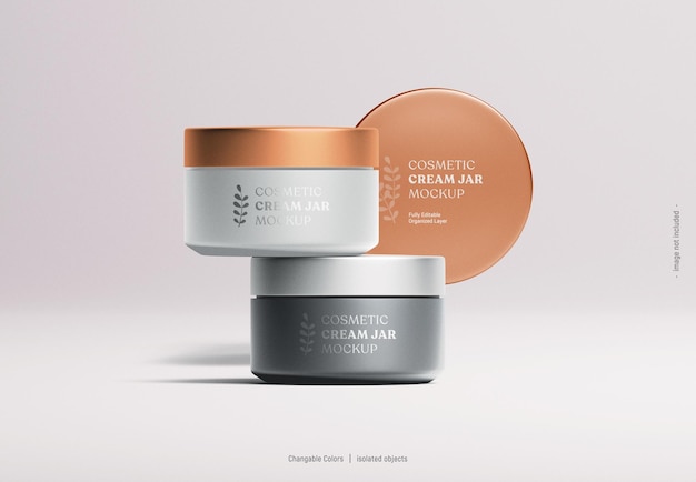 Maquete de pote de creme cosmético isolada