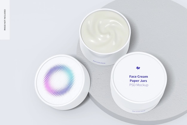 Maquete de potes de creme facial de 4 oz