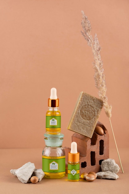 Maquete de produtos de óleo de argan