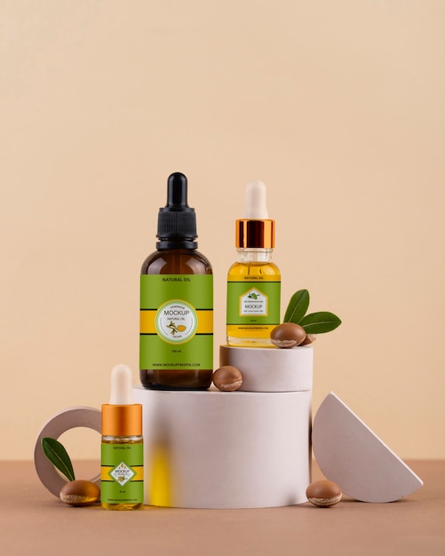 Maquete de produtos de óleo de argan